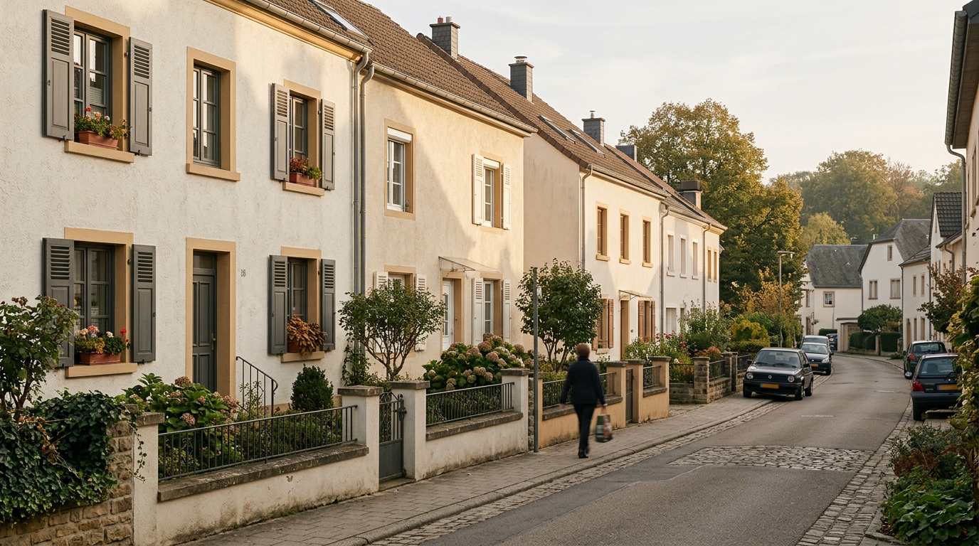 Rue de Differdange, façades enduites.